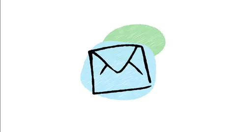 Minimalist Hand Drawn Animated Sealed Paper Mail Envelope Letter Icon Stock Footage 343301717