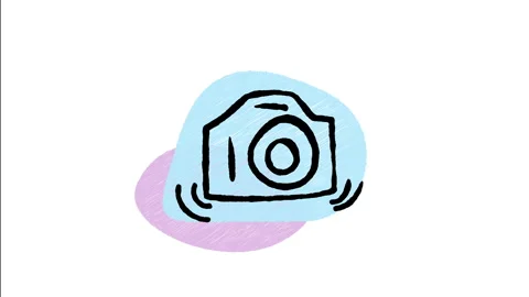 Minimalist Hand Drawn Animated Shaky Camera Motion Blur Icon Stock Footage 343295607