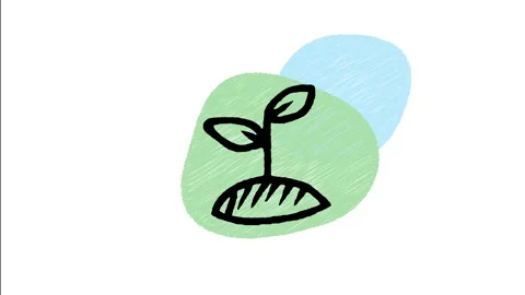 Minimalist Hand Drawn Animated Small Growing Seedling Plant Sprout Icon Stock Footage 343300282