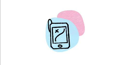 Minimalist Hand Drawn Animated Smartphone GPS Navigator Device Icon  Stock Footage 343601147