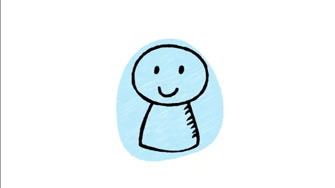 Minimalist Hand Drawn Animated Smiling Person User Avatar Profile Icon  Stock Footage 343596058