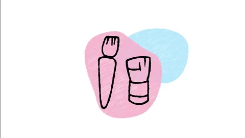 Minimalist Hand Drawn Animated Soft Bristle Cosmetic Makeup Brush Icon  Stock Footage 343595586