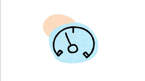Minimalist Hand Drawn Animated Speedometer Speed Gauge Instrument  Stock Footage 343883830