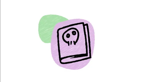 Minimalist Hand Drawn Animated Spell Book Grimoire Magic Pages Wiggle Stock Footage 343888593