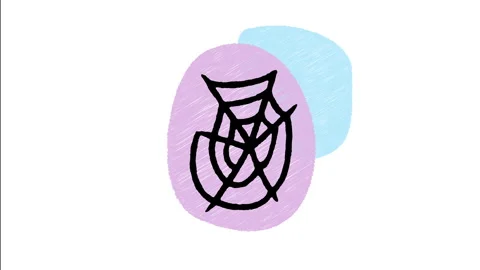 Minimalist Hand Drawn Animated Spider Web Trap Cobweb Sticky Wiggle Stock Footage 343888866
