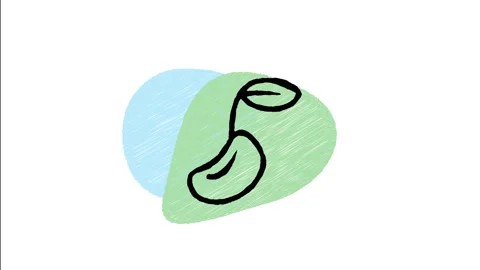 Minimalist Hand Drawn Animated Sprouting Bean Seed Root Sprout Icon 库存影片 343300627