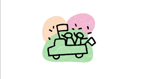 Minimalist Hand Drawn Animated St Patrick Parade Truck Wiggle  Stock Footage 343890407