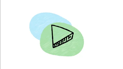Minimalist Hand Drawn Animated Triangle Video Play Button Icon Stock Footage 343295563