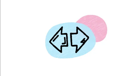 Minimalist Hand Drawn Animated Turn Signal Indicator Double Arrows Light  Stock Footage 343883908