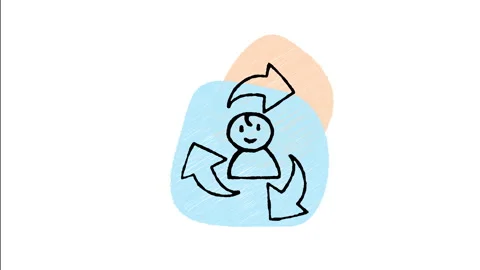 Minimalist Hand Drawn Animated User Profile Refresh Arrows Sync Icon Stock Footage 343292456