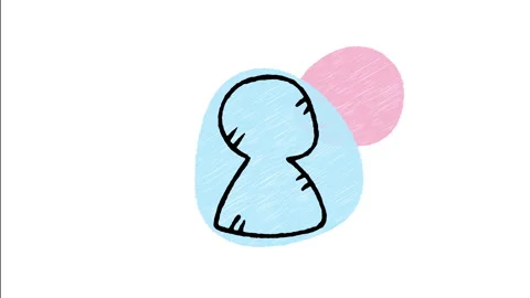 Minimalist Hand Drawn Animated User Account Profile Silhouette Icon  Stock Footage 343596134