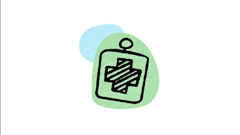 Minimalist Hand Drawn Animated Veterinary Care Medical Cross Tag  Vídeos de archivo 343602603