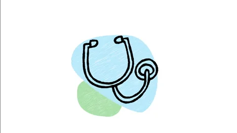 Minimalist Hand Drawn Animated Veterinary Stethoscope Medical Device  Vídeos de archivo 343602659