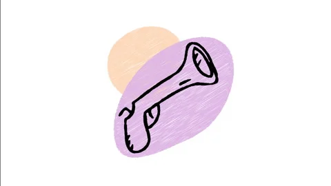 Minimalist Hand Drawn Animated Vintage Blunderbuss Flintlock Pistol Icon  Stock Footage 343602753