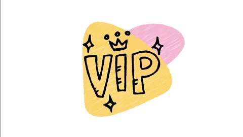 Minimalist Hand Drawn Animated VIP Crown Luxury Privilege Badge Icon  Stock Footage 343596247