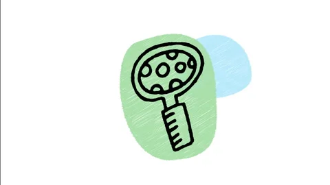 Minimalist Hand Drawn Animated Virus Research Magnifying Glass Wiggle  Stock Footage 343886142