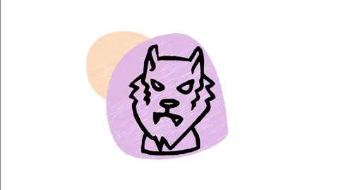 Minimalist Hand Drawn Animated Werewolf Monster Wolf Man Wiggle Stock Footage 343890958