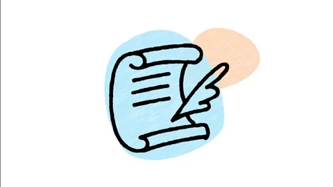 Minimalist Hand Drawn Animated Wish List Scroll Quill Pen Wiggle  Stock Footage 343886565