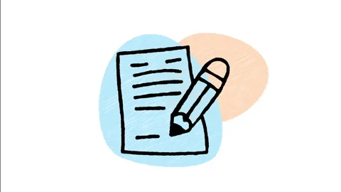 Minimalist Hand Drawn Animated Writing Note Paper Pencil Draft Wiggle  Stock-Footage 343889994