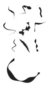 Minimalist hand drawn ink lines and black paint splashes for creative decor.. 库存插图