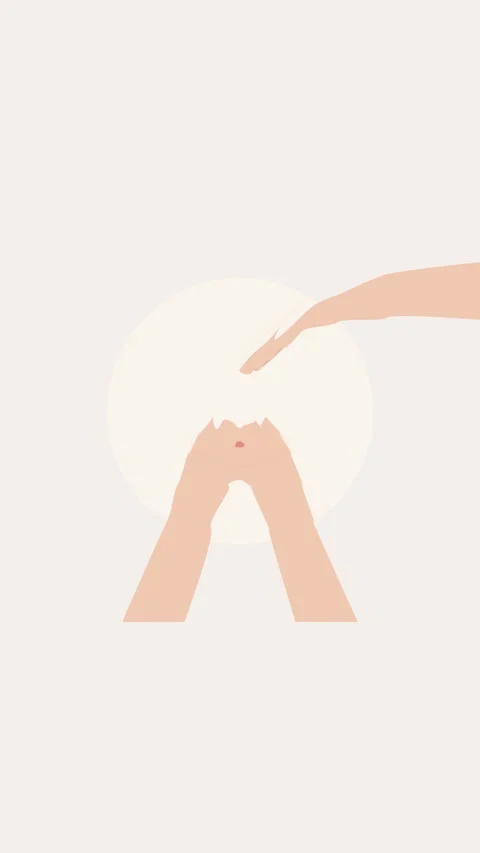 Minimalist hands animation pointing finger red dot flat icon loop Stock Footage 346549903