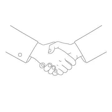 Minimalist Handshake Line Vector Icon for Partnership, Agreement, Stock Illustration