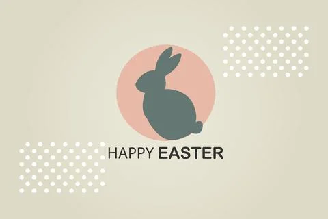 Minimalist Happy Easter Bunny Vector Illustration Stockillustratie