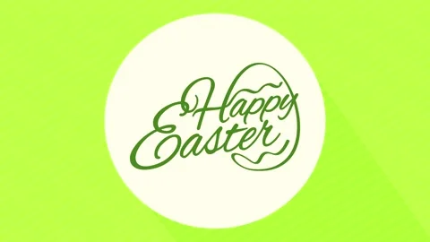 Minimalist happy easter dinner party invitation using tones of green in cursive Stock Footage 130601306