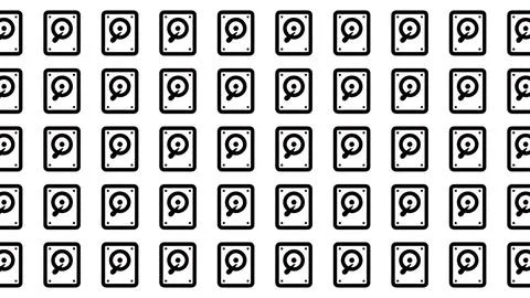 Minimalist hard drive disk icon pattern background for data storage and tec.. Illustrazione stock