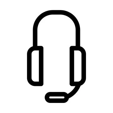 Minimalist Headset Icon for Customer Support and Communication Services Illustration