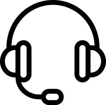 Minimalist Headset Icon Vector Illustration Representing Customer Support a.. Stock Illustration