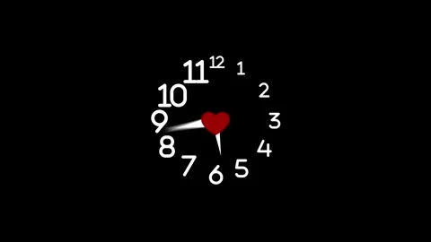 Minimalist Heart Clock Design, Analog Clock Animation Isolated for Use in T.. Video stock 310199672