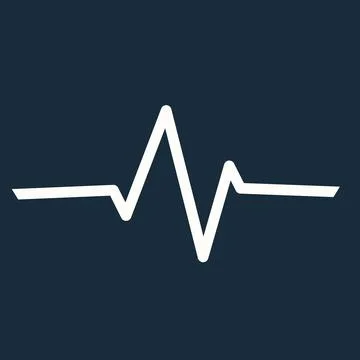Minimalist Heartbeat Pulse Line Vector Illustration, White EKG ECG Rhythm Wavefo Stock Illustration