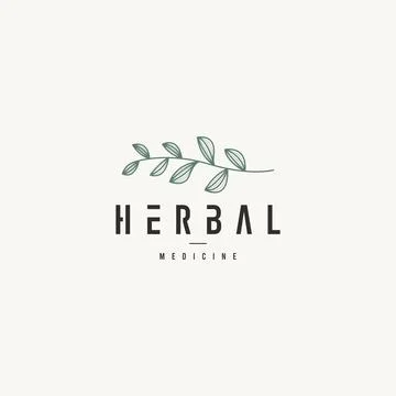 Minimalist herbal logo with leaf element natural organic medicine branding 库存插图