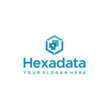Minimalist HEXA DATA hexagon notepad logo design Stock Illustration