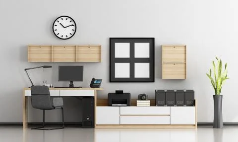 Minimalist home workplace Stock Illustration