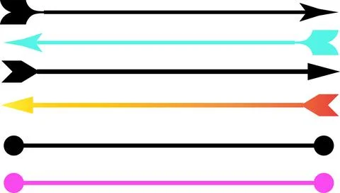 Minimalist horizontal arrow set for directional navigation Illustrazione stock
