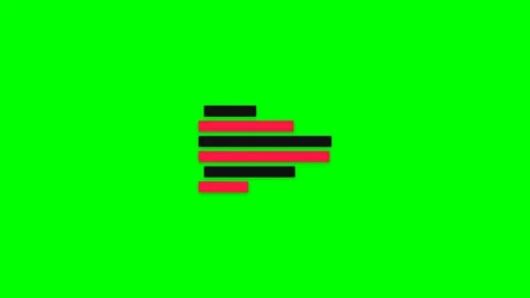 Minimalist horizontal bar chart with alternating black and red lines Stock Footage 340267385