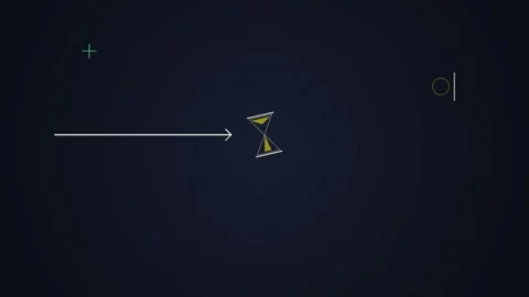 Minimalist Hourglass Clock Countdown Timer, Time Passing Concept, Loop Anim.. Video stock 348415122