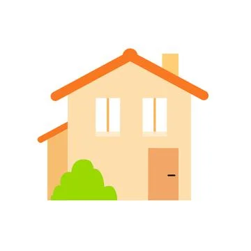 Minimalist house flat vector Stock Illustration