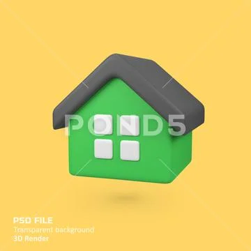 Minimalist house Isolated 3D Render Icon Illustration Plantilla PSD