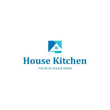 Minimalist House Kitchen real estate Logo design Stock Illustration