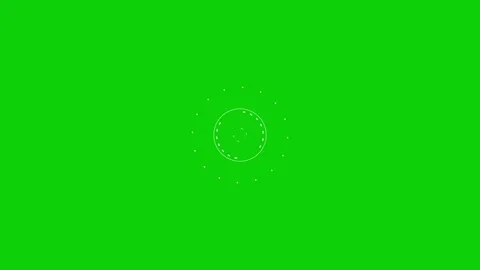 Minimalist HUD Circle Ring Accent Graphic on Green Screen Stock Footage 344033361