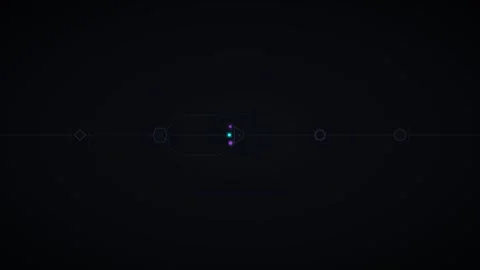 Minimalist hud interface animation with glowing geometric shapes and data f.. Video stock 344861462