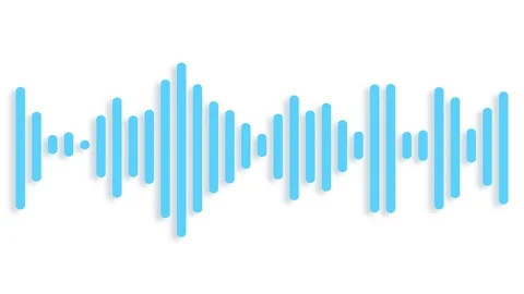 Minimalist HUD Waveform Audio. Abstract blue glow neon sound waves background. A Video stock 254883654