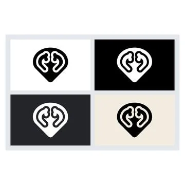 Minimalist Human Footprint Map Pin Icon Set Stock Illustration