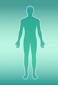 Minimalist Human Silhouette on Gradient Background Stock Illustration