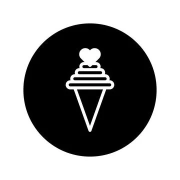 Minimalist ice cream cone vector illustration on black background provides .. Stock Illustration