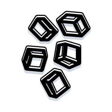 Minimalist ice cubes vector illustration on white background 스톡 일러스트