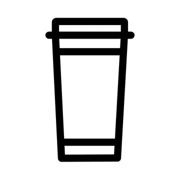 Minimalist iced coffee to-go cup icon with lid and straw for branding Stock Illustration